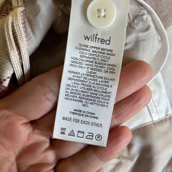 Wilfred Effortless Plaid Pants MARISOL LT BRC Color Cream and Brown Size 4 - Picture 8 of 15